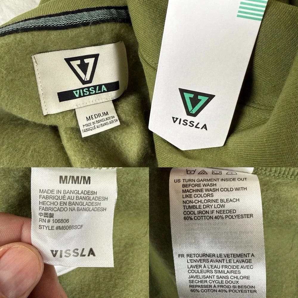 Vissla Sweatshirt 'Made‎ For Creators And Innovators' Men's Medium Green New - Picture 7 of 7